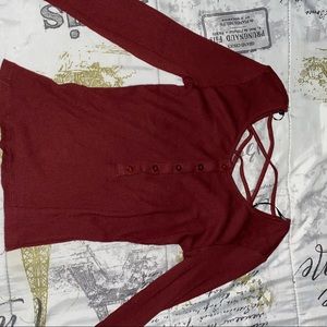 Burgundy crop top long sleeve ❤️